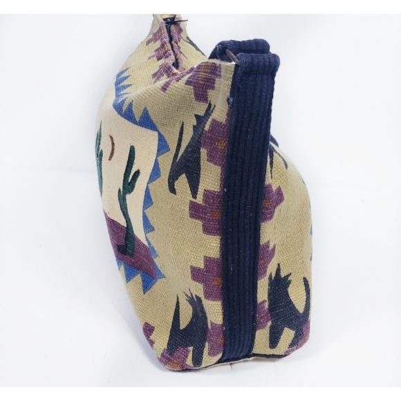 SOLD☆ Southwest Cactus Coyotes Shoulder Tote Bag - Picture 2 of 4